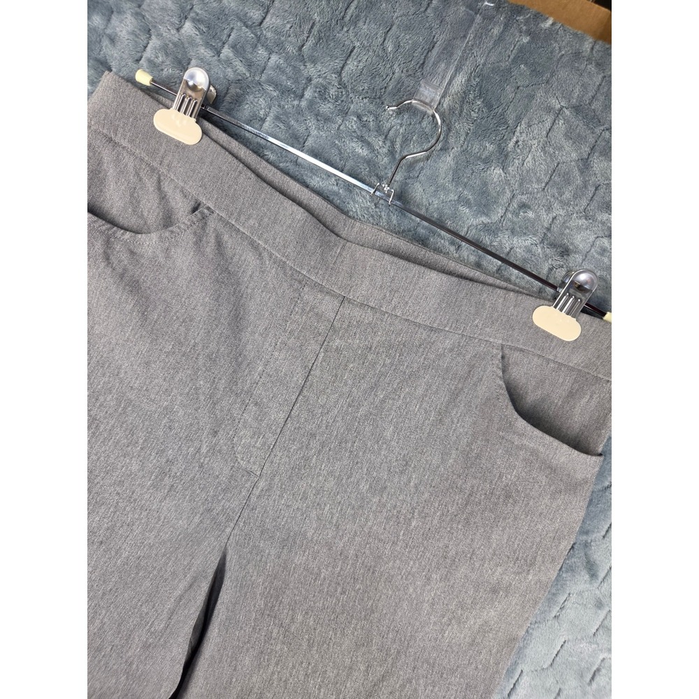 Alfred Dunner Gray Pull On Straight Leg Dress Pants Womens 14 Stretch Office